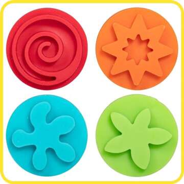 READY 2 LEARN-CE6678 Triangle Grip Stampers - Patterns - Set of 4 - Ages 2+ - Easy to Hold Paint and Dough Stampers for Kids