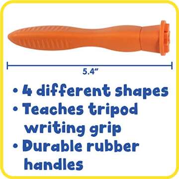 READY 2 LEARN-CE6678 Triangle Grip Stampers - Patterns - Set of 4 - Ages 2+ - Easy to Hold Paint and Dough Stampers for Kids