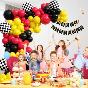 132pcs Race Car Balloon Arch Kit for Kids Parties