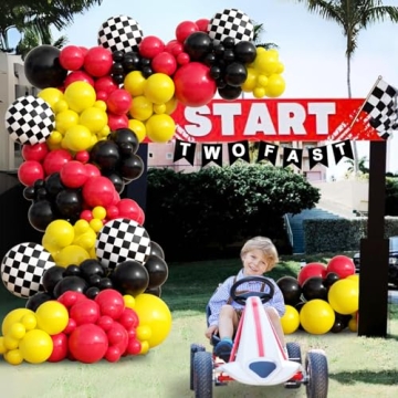 132pcs Race Car Balloon Arch Kit for Kids Parties