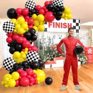 132pcs Race Car Balloon Arch Kit for Kids Parties