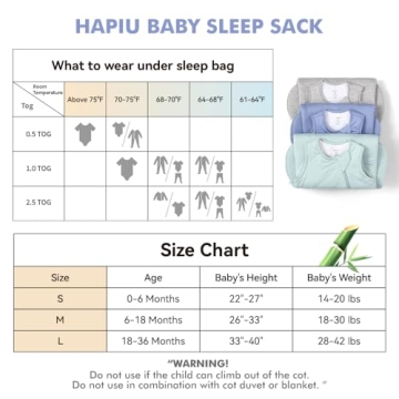 HAPIU Bamboo Rayon Baby Sleep Sack TOG 1.0 2-Way Zipper