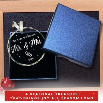 Mr and Mrs Glass Ornament for Weddings and Anniversaries