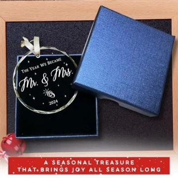 Mr and Mrs Glass Ornament for Weddings and Anniversaries