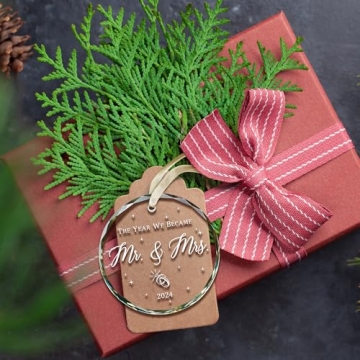 Mr and Mrs Glass Ornament for Weddings and Anniversaries