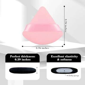 8Pcs of Triangular Powder Puff Makeup Sponges, Made of Super-soft Velvet, Designed for Contouring, E...