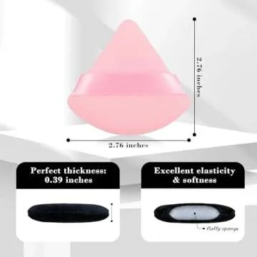 8Pcs of Triangular Powder Puff Makeup Sponges, Made of Super-soft Velvet, Designed for Contouring, E...