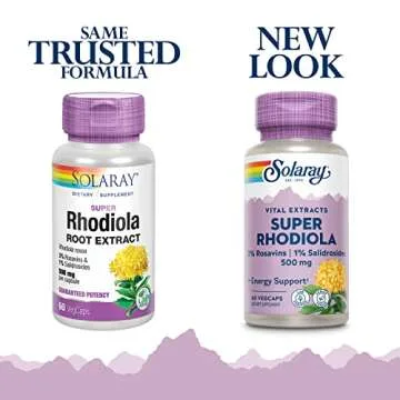 Solaray Super Rhodiola Root Extract 500mg | Herbal Adaptogen for Healthy Stress & Energy Support | G...