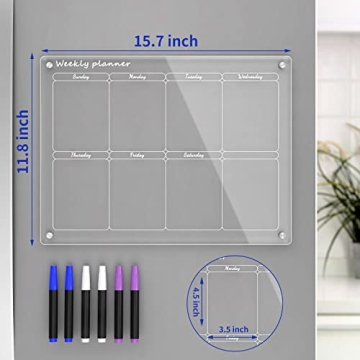 NPPLUS Acrylic Magnetic Dry Erase Board Calendar for Fridge