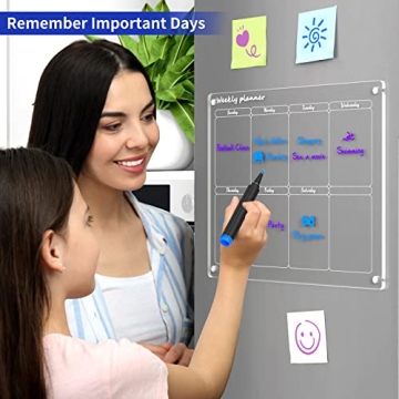 NPPLUS Acrylic Magnetic Dry Erase Board Calendar for Fridge