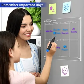 NPPLUS Acrylic Magnetic Dry Erase Board Calendar for Fridge