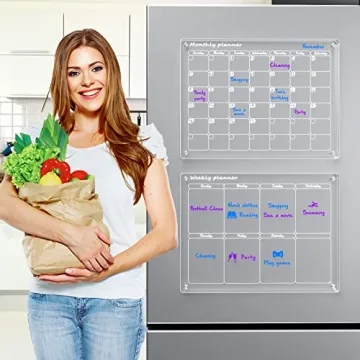 NPPLUS Acrylic Magnetic Dry Erase Board Calendar for Fridge