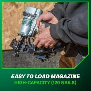 Metabo HPT Roofing Nailer, Pro-preferred Pneumatic Power Nailers, Ideal for Asphalt Roofing Shingles, 16 Degree 7/8″ to 1-3/4″ Roofing Nails, NV45AB2