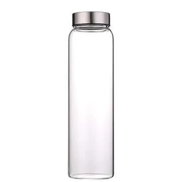 sunkey Glass Water Bottle 32 oz High Borosilicate with Neoprene Sleeve Leak Proof Lid Reusable Eco Friendly Bpa Free