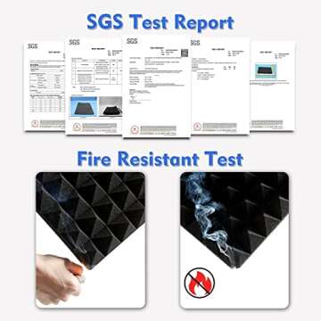 Jazzpuss Sound Proof Foam Panels, 2 inches Thick Acoustic Foam, 14 packs 2"x 12"x 12" Acoustic Foam Panels (Black）