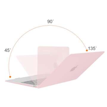 MOSISO Compatible with MacBook Air 13 inch Case 2022, 2021-2018 Release A2337 M1 A2179 A1932, Plastic Hard Shell&Keyboard Cover&Screen Film&Storage Bag for MacBook Air 13.3 inch Case, Rose Quartz
