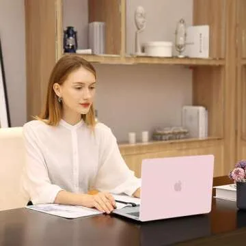 MOSISO Compatible with MacBook Air 13 inch Case 2022, 2021-2018 Release A2337 M1 A2179 A1932, Plastic Hard Shell&Keyboard Cover&Screen Film&Storage Bag for MacBook Air 13.3 inch Case, Rose Quartz