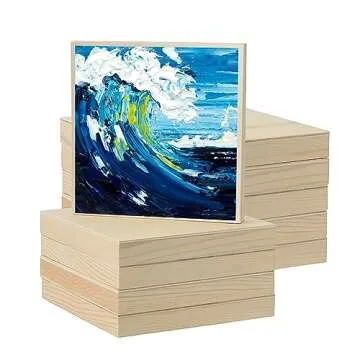 Durable 8x8 Wood Canvas Boards for Artists & Crafters