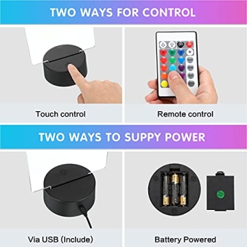 Customizable 3D Night LED Lamp Kit with Remote Control