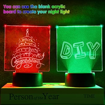 Customizable 3D Night LED Lamp Kit with Remote Control