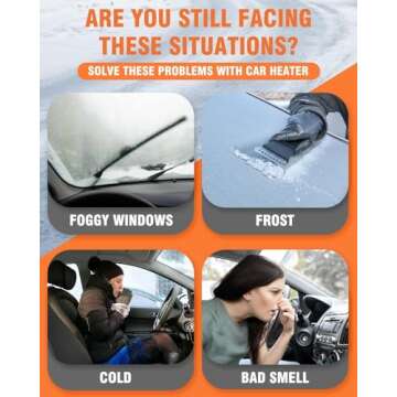 Car Heater - Portable Car Heaters for Vehicle, 12V Car Heater That Plugs Into Cigarette Lighter