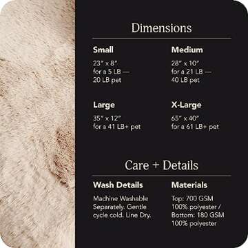 UnHide Floof Pet Bed - XL (40"x14") - Extra Soft Dog Bed - Removable Faux Fur Cover - Machine Washable - Helps Ease Pet Anxiety & Provides The Perfect Sleep, Beige