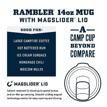 YETI Rambler 14 oz Stackable Mug, Vacuum Insulated, Stainless Steel with MagSlider Lid, Cosmic Lilac