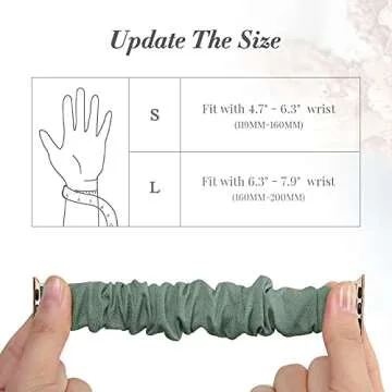 Recoppa Compatible for Apple Watch Band Scrunchie 38mm 40mm 41mm 42mm 44mm 45mm 46mm Cute Printed El...