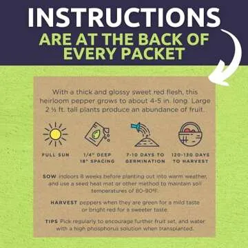 Organic Sweet Pepper Seeds Variety Pack - 6 Non-GMO Packs