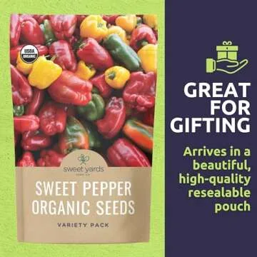 Organic Sweet Pepper Seeds Variety Pack - 6 Non-GMO Packs