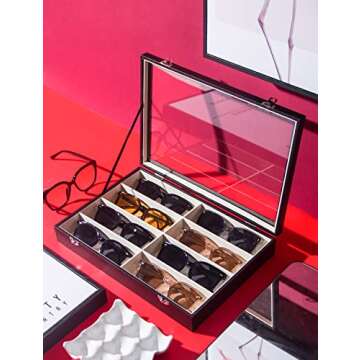 Ausalivan 8 Slot Sunglasses Organizer - Stylish & Durable