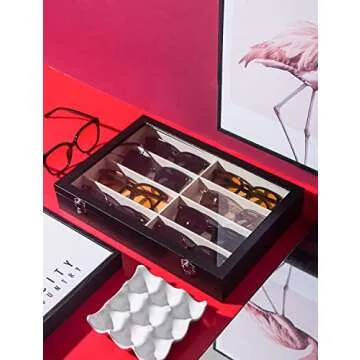 Ausalivan 8 Slot Sunglasses Organizer - Stylish & Durable