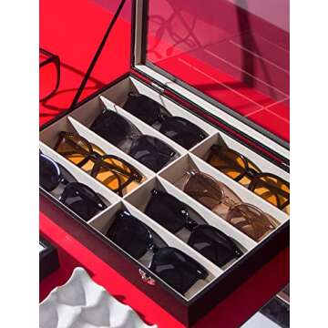 Ausalivan 8 Slot Sunglasses Organizer - Stylish & Durable