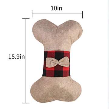 Yostyle Pet Dog Christmas Stockings Set of 3,Buffalo Plaid 18" Large Bone Shape Pets Stockings for Dogs Christmas Holiday Decorations