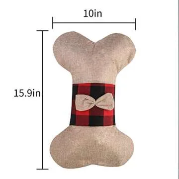 Yostyle Pet Dog Christmas Stockings Set of 3,Buffalo Plaid 18" Large Bone Shape Pets Stockings for Dogs Christmas Holiday Decorations
