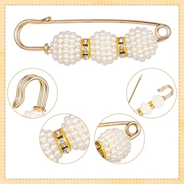 FRIUSATE 15-Piece Pearl Brooch Pins for Women and Girls