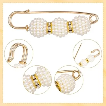 FRIUSATE 15-Piece Pearl Brooch Pins for Women and Girls