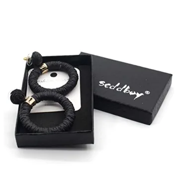 Scddboy Raffia Earrings for Women,Bohemian Earrings Handmade Braid Hoop Drop Dangle Earrings