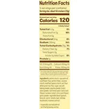 Real Food From the Ground Up Cauliflower Sea Salt Crackers (Pack of 6)