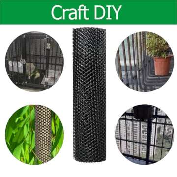 Senershuo Chicken Wire mesh 15.7IN x 10FT Black Plastic mesh Sheet Plant Fence Barrier Chicken Wire Fence Mesh Hexagonal Poultry Mesh Netting Garden Fencing Cat Fencing and Bird Netting
