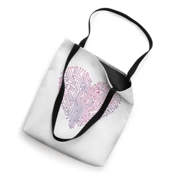 Circuit Board Heart Design Tote Bag for Tech Enthusiasts