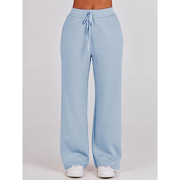 ANRABESS Women 2 Piece Outfits Sweatsuit Oversized Sweatshirt Sweatpants Tracksuit Sweat Lounge Matching Set 2024 Fall Trendy Sky Blue X-Large