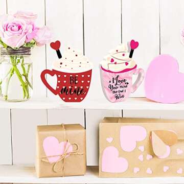 Charming Wood Coffee Signs for Valentine's Day Celebration