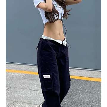 Y2k Low Waisted Jeans for Women Aesthetic Vintage Baggy Pants Wide Leg Casual Trousers 2022 Trendy E-Girl Clothes Small