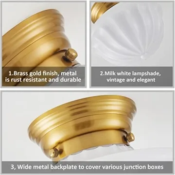 Schoolhouse Light Fixture Gold 9" Semi Flush Mount Ceiling Light