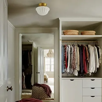 Schoolhouse Light Fixture Gold 9" Semi Flush Mount Ceiling Light