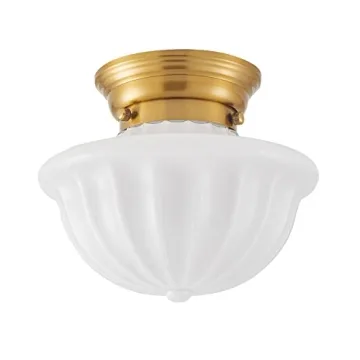 Schoolhouse Light Fixture Gold 9" Semi Flush Mount Ceiling Light