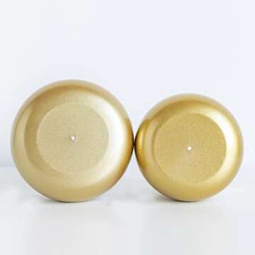 Kingrol 2 Pack Modern Gold Planters, Metal Flower Pot with Drainage Hole, Decorative Indoor Planter Pot, Round Succulent Flower Pot for Living Room, Kitchen, Office