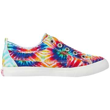 Blowfish Malibu Girls Play-k Sneaker, Rainbow tie dye, 4 Big Kid