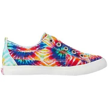 Blowfish Malibu Girls Play-k Sneaker, Rainbow tie dye, 4 Big Kid
